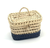 Kuferek z liści palmy MILY OMBRE PETROL