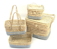 Zestaw koszy z liści palmy OMBRE BABY BLUE