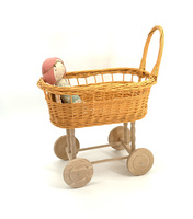 Wiklinowy wózek dla lalek POMARAŃCZA