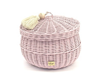 Wiklinowy kosz BUBBLE "L" © BABY PINK