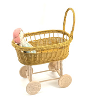Wiklinowy wózek dla lalek MIÓD