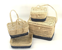 Zestaw koszy z liści palmy OMBRE PETROL