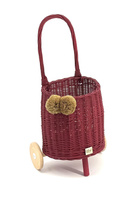 Wiklinowy wózek z rączką BUGGY - CHERRY